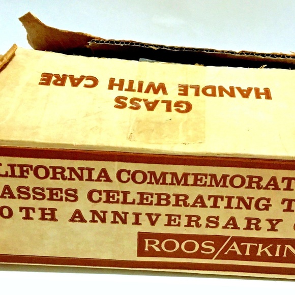 Glass Barware Ross Atkins SF CA Gold Print Set/5 - Picture 5 of 6